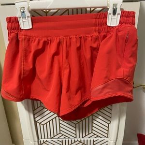 Lulu lemon carnation red shorts size 6